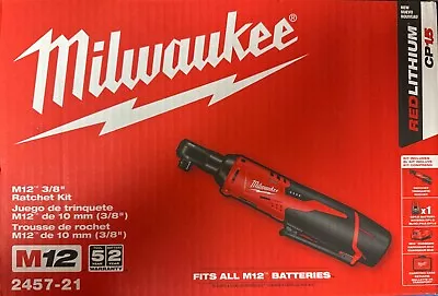 NEW Milwaukee 2457-21 3/8  M12 Ratchet W/ M12 Charger Battery+Bag-Free Shipping • $135