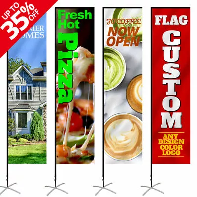 Anley Custom Rectangle Feather Flags Swooper Advertising Banners Flags • $15.95