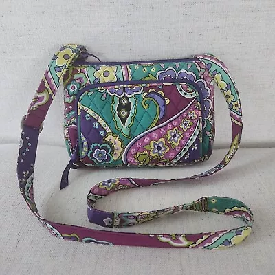 Vera Bradley Plum Crazy Crossbody Bag With Adjustable Strap Small Purse • $22.50