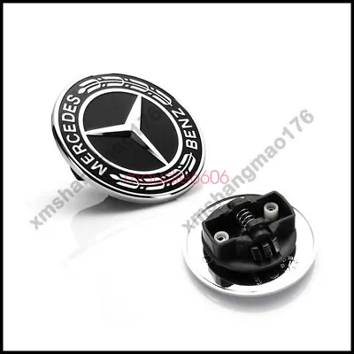 AMG Front Hood Emblem Black Classic Flat Laurel Wreath Badge Mercedes W205 W213 • $20.99