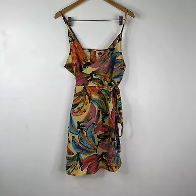 Farm Rio Anthropologie Banana Cover-Up Wrap Dress Mini Brazil Sz L NWOT • $75.98