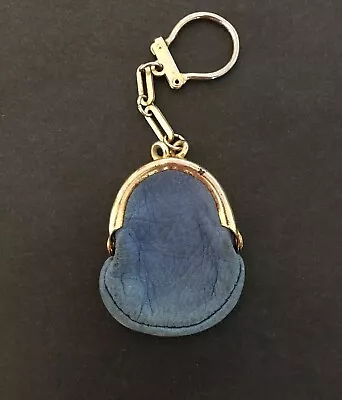 Vintage Keychain MINI CHANGE PURSE Key Ring Leather Fob Ladies Collectible • $16.96