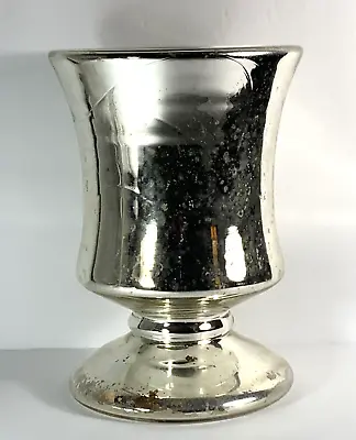 Antique / Vintage Mercury Glass Vase Urn 7.5 Inches Tall Made In Czecho Slovakia • $25