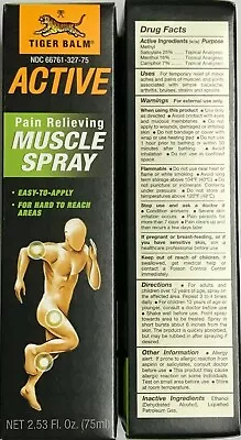 1/3/5/12 Pcs Tiger Balm Active Muscle Spray Pain Relieving 2.53 Oz/ 75 ML • $12.50