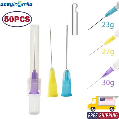 50PCS Dental Syringe Needle Tips Side Hole For Endodontic Irrigation 23/27/30G • $21.93