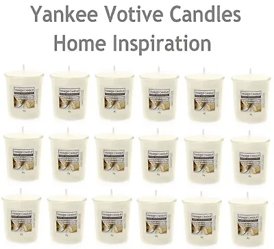 18 X YANKEE CANDLE HOME VOTIVE SAMPLER 49g VANILLA ALMOND FROSTING SCENT SET BOX • £24.99