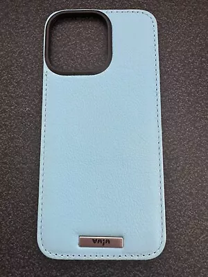 Vaja Leather Stick-on Back For IPhone 14 Pro Max MagSafe Compatible - Light Blue • $80