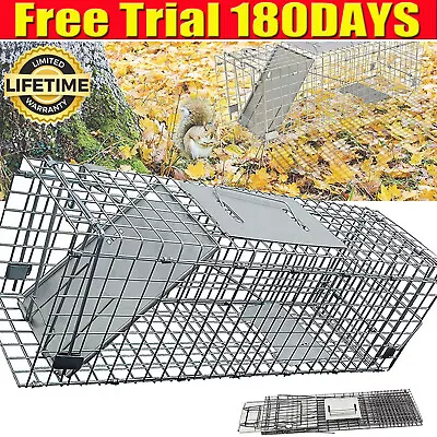 24x8x7.5 Humane Animal Trap Steel Cage Live Rodent Control Skunk Squirrel Rabbit • $31.90