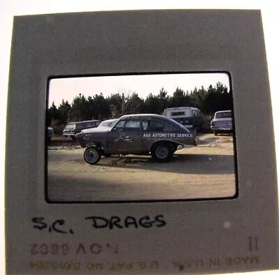 Vtg 1966 Kodachrome Slide Film Photograph Gasser Drag Race Car South Carolina • $27