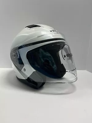 XXL Vega Magna DOT Open Face Pearl White Helmet With Attachable And Built-in Vis • $89.99