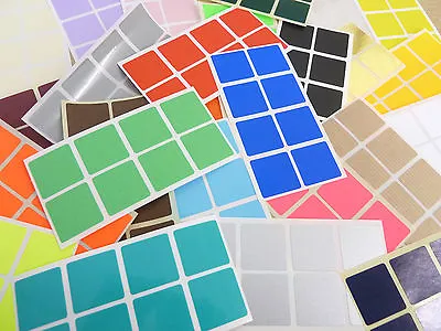 26mm Square (1 Inch) Colour Code Stickers Coloured Sticky Labels - 32 Colours • £3.10