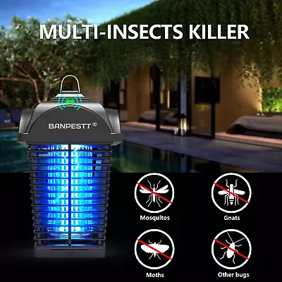 Outdoor Bug Mosquito Zapper Light Sensor Waterproof Fly Electric Yard Moth 4000V • $38.58