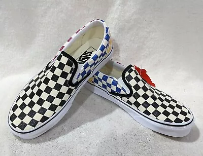 Vans Women's Classic Glitter Check Multicolor Slip On Shoes - Size 7 NWOB • $44.99