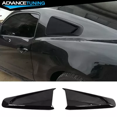 $58.99 • Buy Fits 10-14 Ford Mustang Coupe Rear Side Quarter Window Louver Covers Gloss Black