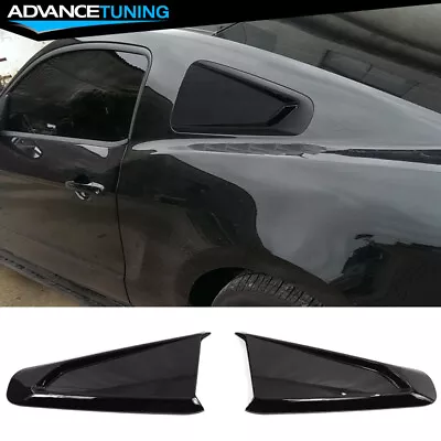 Fits 10-14 Ford Mustang Coupe Rear Side Quarter Window Louver Covers Gloss Black • $58.99