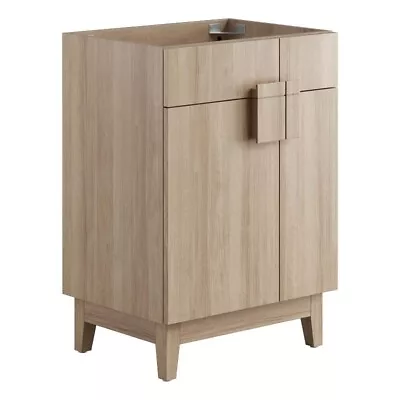 Modway Miles 24  Wood Bathroom Vanity Cabinet With Tapered Legs In Oak • $178.54