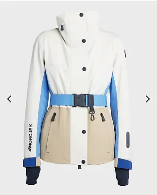 NWT  Moncler GrenobleHainet Belted Colorblock Snow Jacket Retail-$2410 Size 2 • $1300