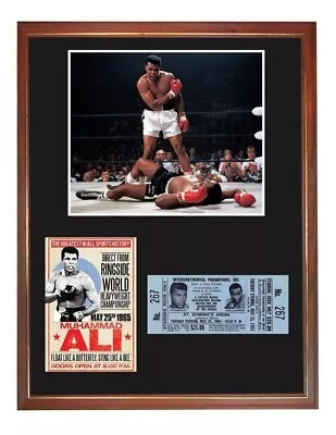 Muhammad Ali Vs Liston 1965 FRAMED 17x13 Photo Ticket & Poster DISPLAY Repro !! • $59