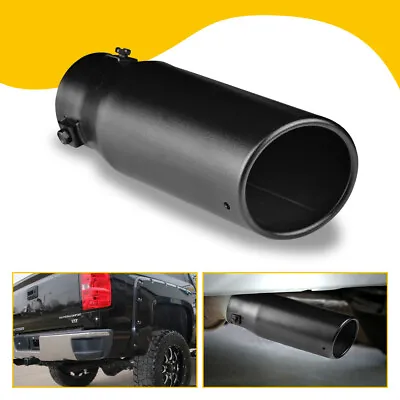 2.5  Stainless Steel Car Exhaust Pipe Tip Tail Muffler Black Auto Parts Round US • $26.99