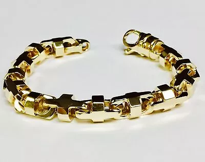 10K Yellow Gold Handmade 10.5mm Anchor Mariner Bracelet 10  Approx 85g Lob • $5353.03