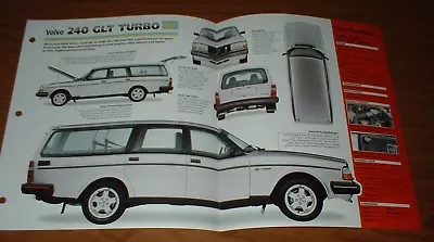 ★★1983 Volvo 240 Glt Turbo Spec Sheet Brochure Poster Print Wagon 83 81 82 84-86 • $12.99