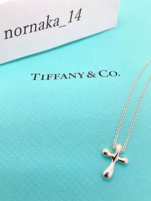 $75.99 • Buy Near MINT Tiffany & Co. Elsa Peretti Cross Small Necklace Pendant Silver No Box