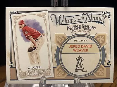 2012 Topps Allen And Ginter What's In A Name Card #WIN62 Jered David Weaver • $1.39
