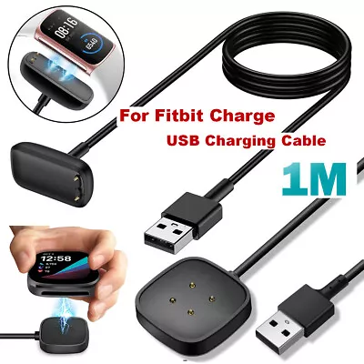 Magnetic Charger Dock USB Charging Cable For Fitbit Charge 6 5 4 3 2 Ace Watch • $8.79