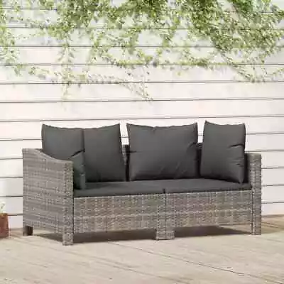 2 Piece Garden Lounge Set With Cushions Grey Poly Rattan • $316.17