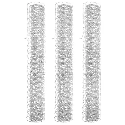  3 Sheets Decorative Mesh Garden Wire Livestock Fencing Galvanized • £15.25