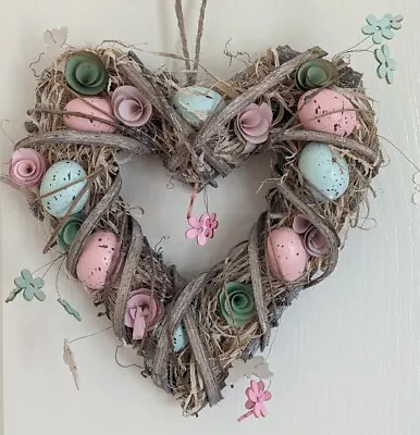 Easter Egg Heart Wreath Pastel Eggs Spring Easter Wreath 30cm • £15