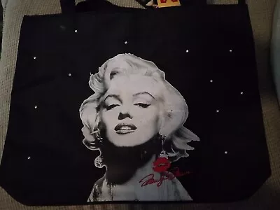 Marilyn Monroe Purse Bag Tote Black Canvas - New With Tags - 2002  • $20