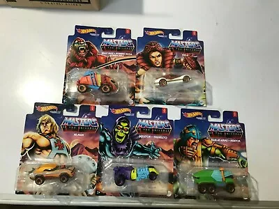 Hot Wheels MOTU 2020 Complete Set 5 Masters Of The Universe Cars  He-Man  • $27.95