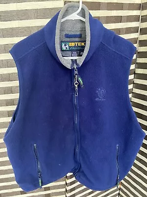 Eddie Bauer Ebtek Mens Vest Size XL Blue Embroidered Polyester Full Zip Vintage • $19.99