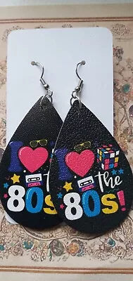 I Love The 80’s Colorful Teardrop Dangle Earrings • £4.25
