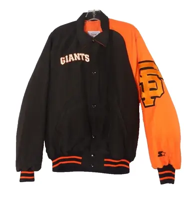 Vintage San Francisco Giants Black Orange Nylon Starter Jacket Size Small • $175