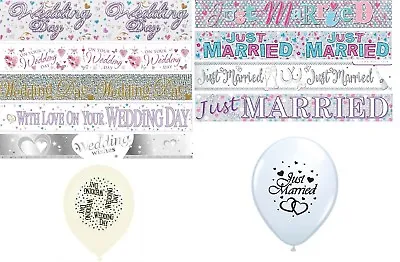 £1.79 • Buy Wedding Day & Just Married  Banners Party Decorations 