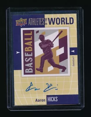 Aaron Hicks 2011 Upper Deck World Of Sports Athletes Of The World Rc Auto C • $9.99