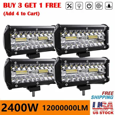 7 Inch LED 2400W Work Light Bar Flood Spot Combo Fog Lamp Offroad Driving Truck • $11.97