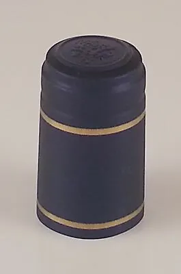 Wine Bottle Heat Shrink Capsules Foils Dark Blue/Gold 30 Pack Homebrew Tops Caps • £9.84