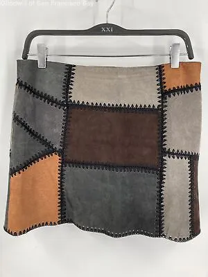 $24.99 • Buy Zara Woman Womens Multicolor Patchwork Leather Back Zip Mini Skirt Size Medium