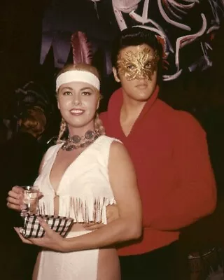 Elvis Presley Halloween Ball Gold Face Mask Jeanne Carmen Rare Color 8x10 Photo • $19.99