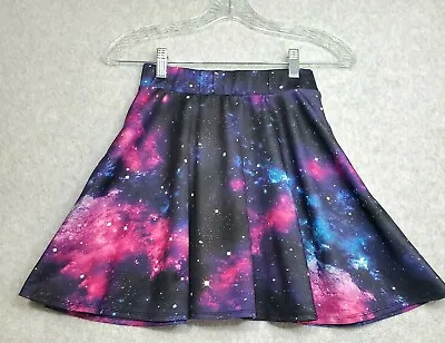 Hot Topic Skirt Womens Extra Small EMO Galaxy Sky Star Space Mini Skater Pockets • £9.73