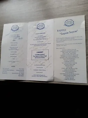 Music Hall Society Signed Menu1987london St Ermins Hotel • £11