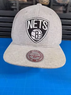 NBA Brooklyn NETS Mitchell & Ness Snapback Cap Hat Nostalgia Co. Grey • $20