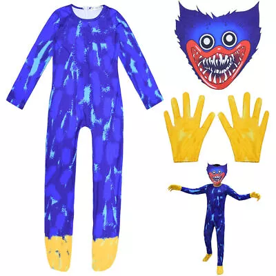 Huggy Wuggy Cosplay Costume Bodysuit Kids Jumpsuit Fancy Dress Carnival Outfits • $35.39