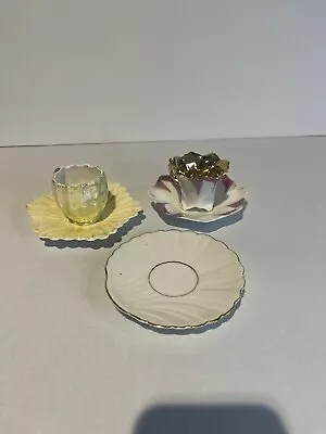 LOT OF Flower And Shell Shaped Miniature Mini Tiny Tea Cups And Saucers • $10