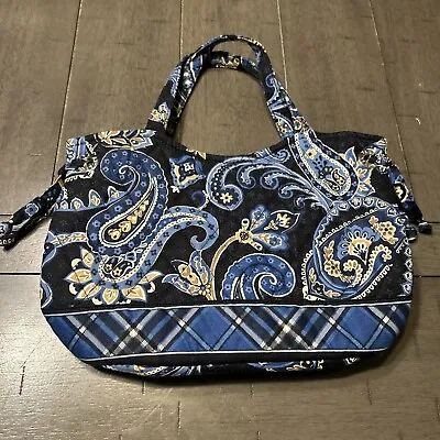 VERA BRADLEY Java Blue Medium Double Strap Hand Bag 7” Paisley Floral - NWOT • $17.95