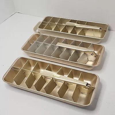 3 VTG Aluminum Ice Cube Tray Frigidaire Quickube GE Redi-Cube Quick Release Prop • $23.49