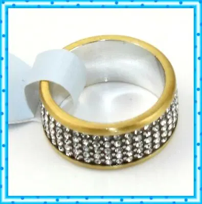 $75.59 • Buy Brighton Meridian Silver Gold Crystal Ring Size 9 NWT $84